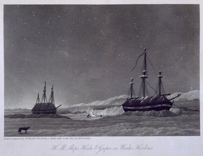 H.M. Ships Hecla and Griper in Winter Harbour by William Westall